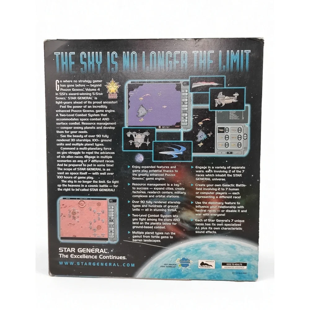 SSI Star General 1996 PC Game Big Box Retro Space Wargame DOS Windows 95